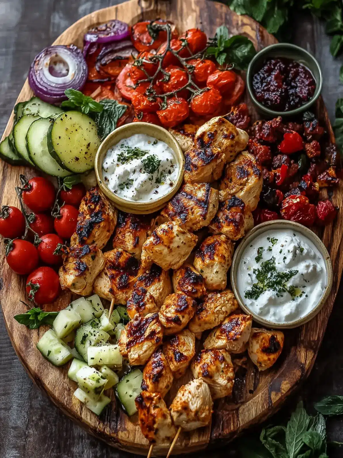 Greek Chicken Souvlaki Grazing Board Perfect for Festive Feasts 3 Greek Chicken Souvlaki Grazing Board