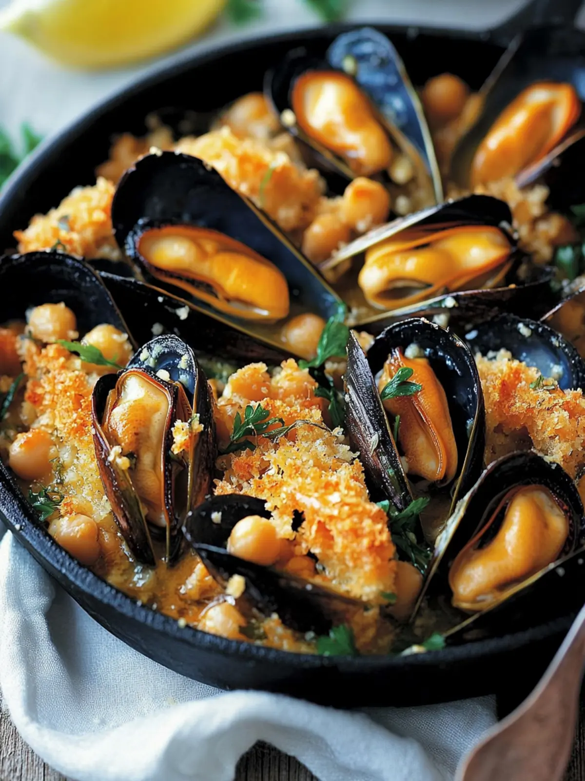 Mussels With Chickpeas au Gratin: A Gourmet Twist for Home Chefs 3 Mussels With Chickpeas au Gratin