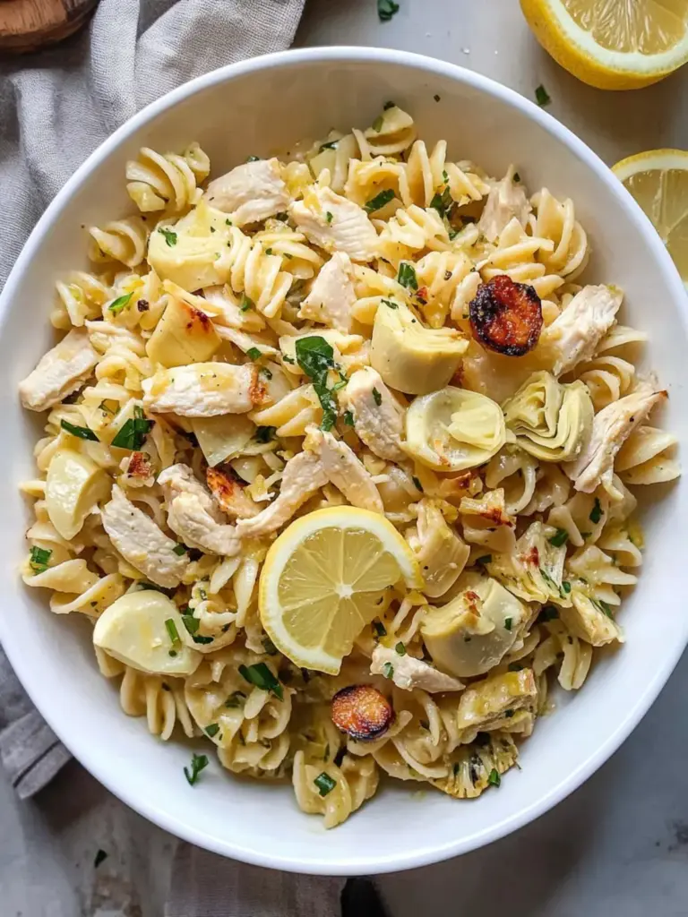 Lemon Chicken Artichoke Pasta Salad