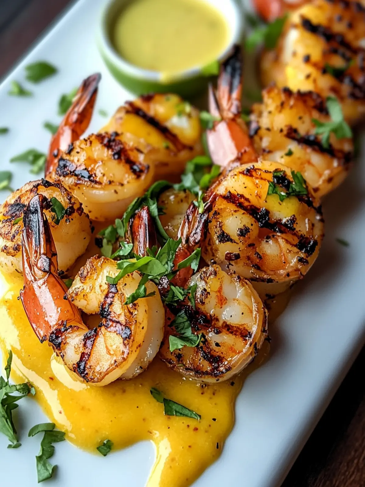 Grilled Shrimp with Spicy Mango Lime Coulis for Summer Bliss 4 Grilled Shrimp With Spicy Mango Lime Coulis
