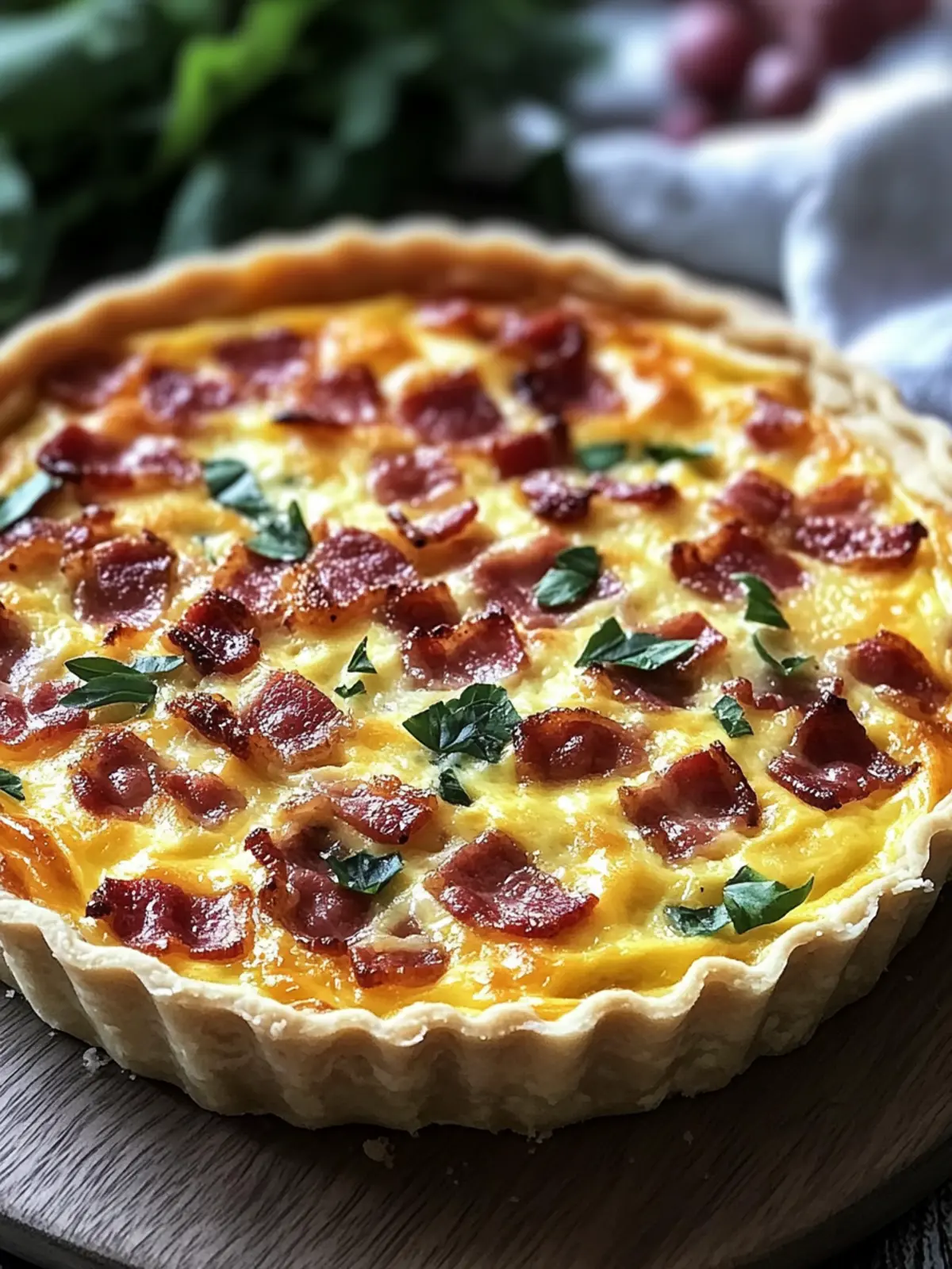 Crustless Bacon & Cheese Quiche