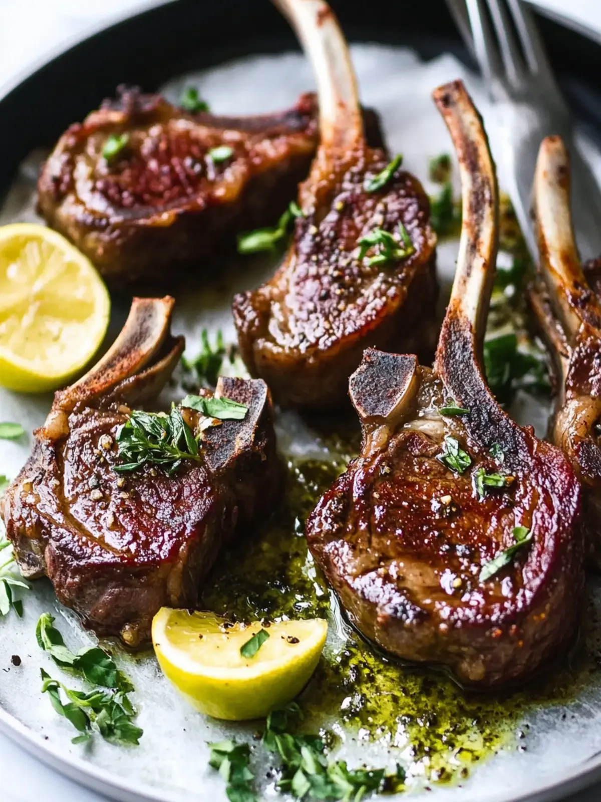 Savory Pan Seared Lamb Chops with Herb Artichoke Sauce 2 Pan Seared Lamb Chops