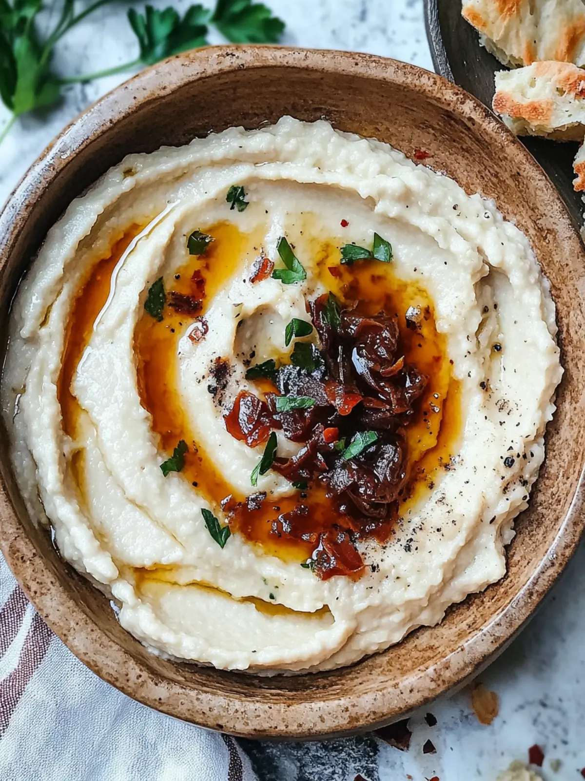 Silky Romanian White Bean Dip with Delicious Caramelized Onions 4 Silky Romanian White Bean Dip