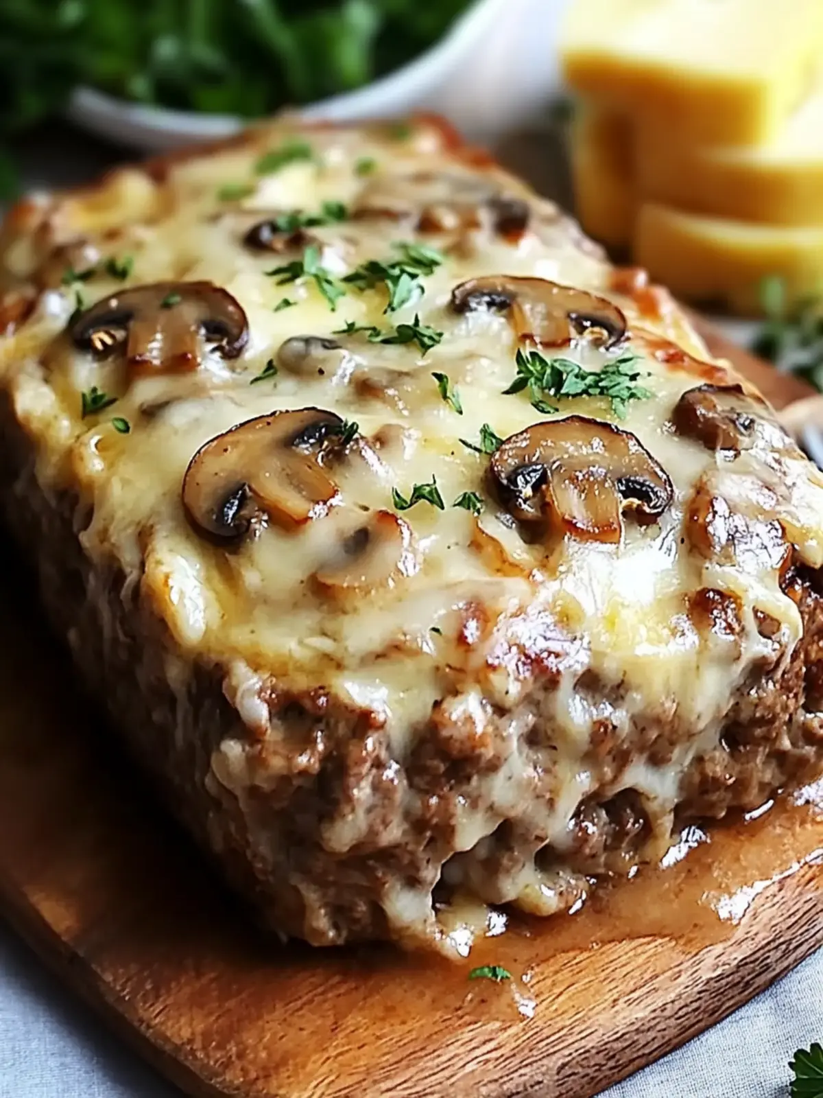 Mushroom Swiss Cheese Meatloaf