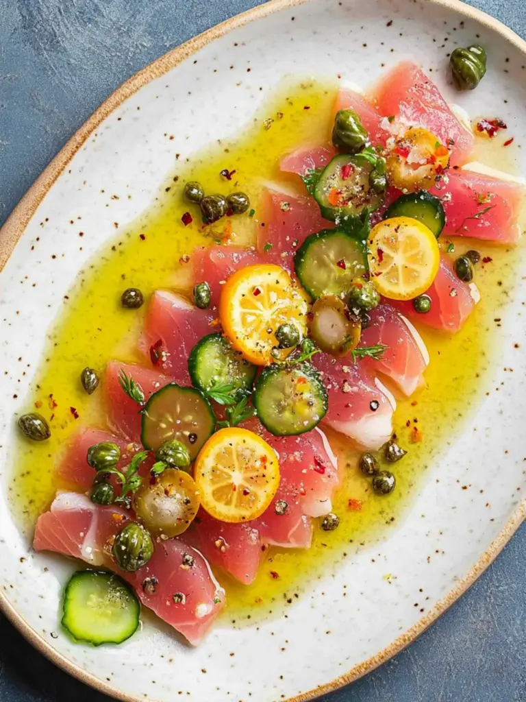 Tuna Crudo with Citrus Caper Vinaigrette