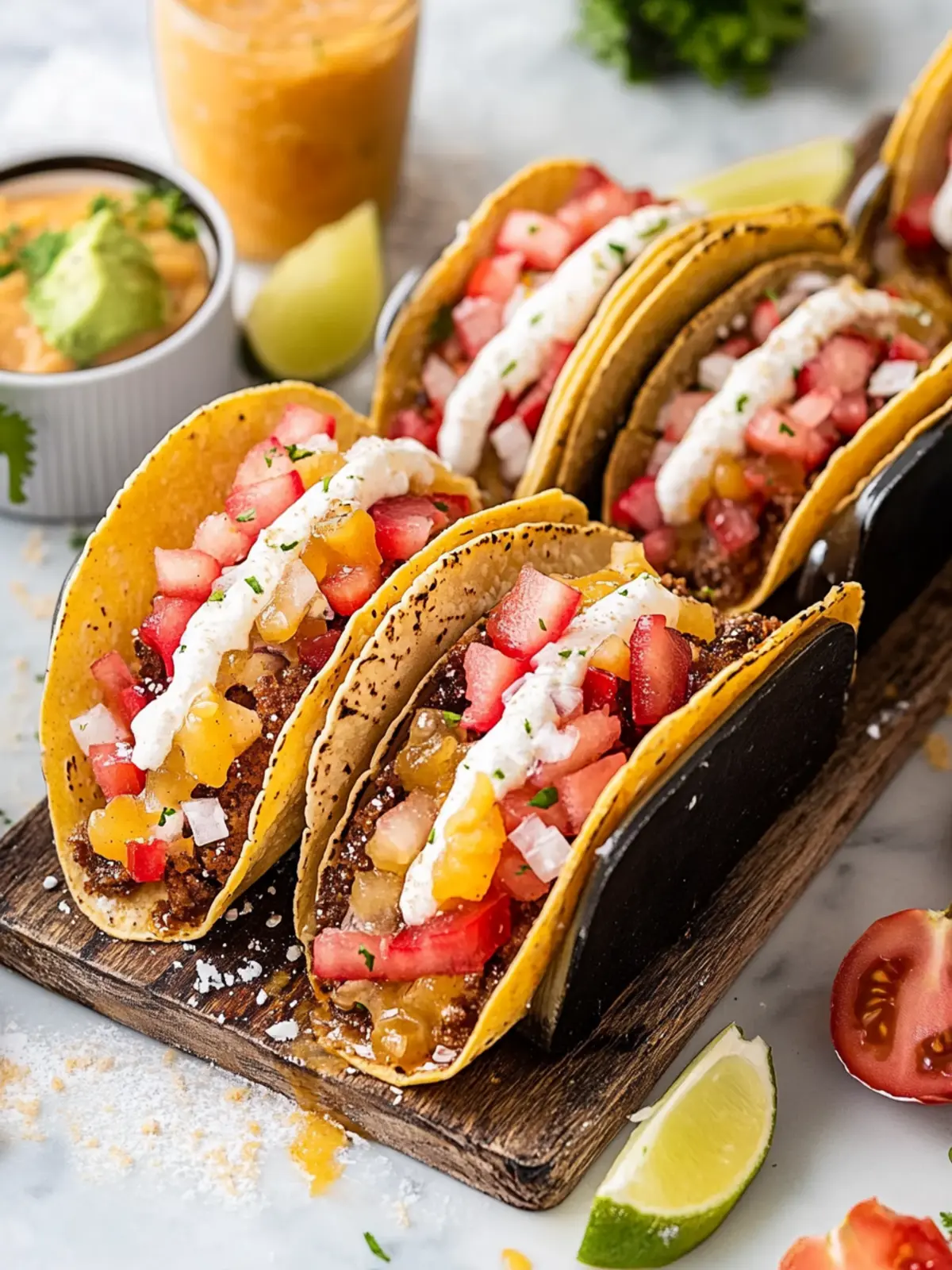 Easy Cake Tacos: Sweet Chocolate and Peach Delights 2 Easy Cake Tacos