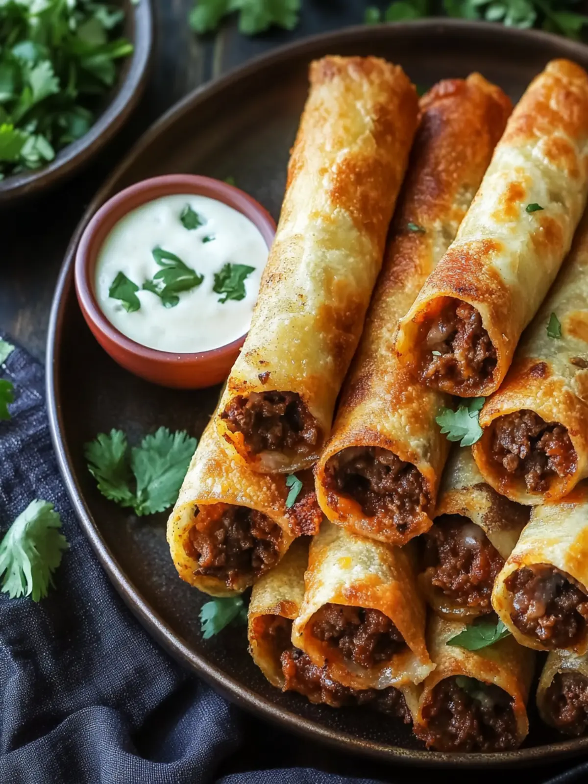 Crispy Cheesy Beef Taquitos