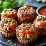 Savory Mini Meatloaf Muffins with Cheesy Surprise Inside 41 Mini Meatloaf Muffins