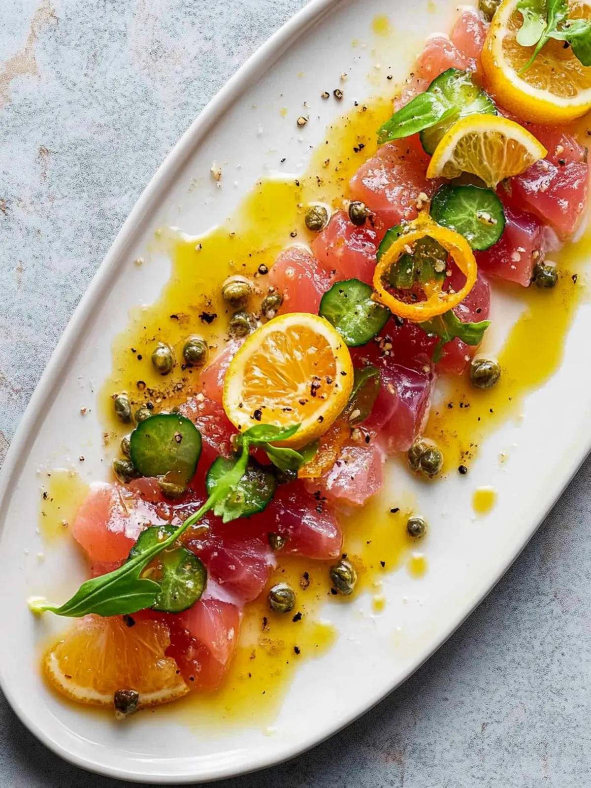 Tuna Crudo with Citrus Caper Vinaigrette – Refreshingly Simple Delight 3 Tuna Crudo with Citrus Caper Vinaigrette