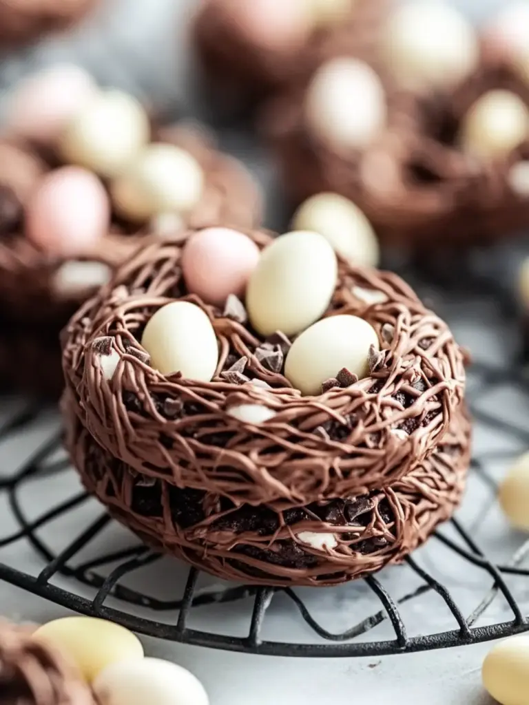 Chocolate Easter Bird’s Nest Cookies