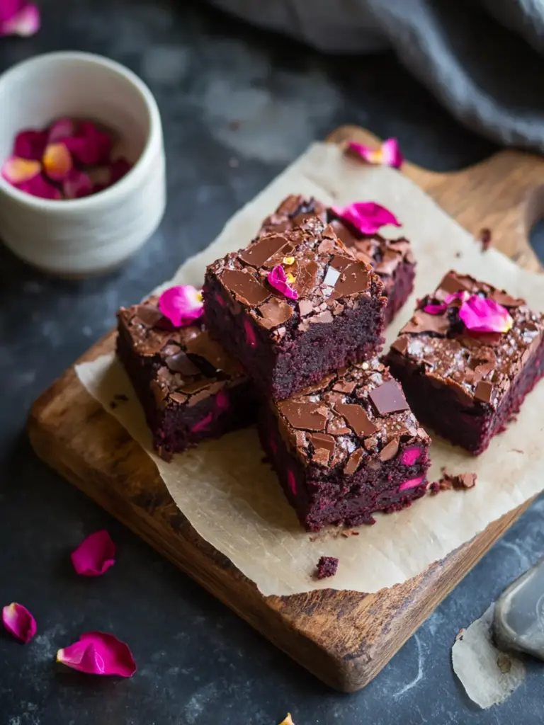 Beetroot, Chocolate and Rose Brownies
