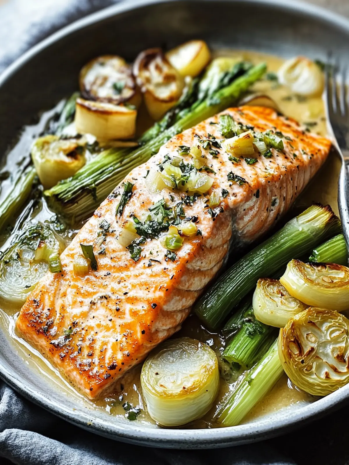 Delicious Spring Salmon with Leeks: Quick & Healthy Delight 4 Spring Salmon with Leeks