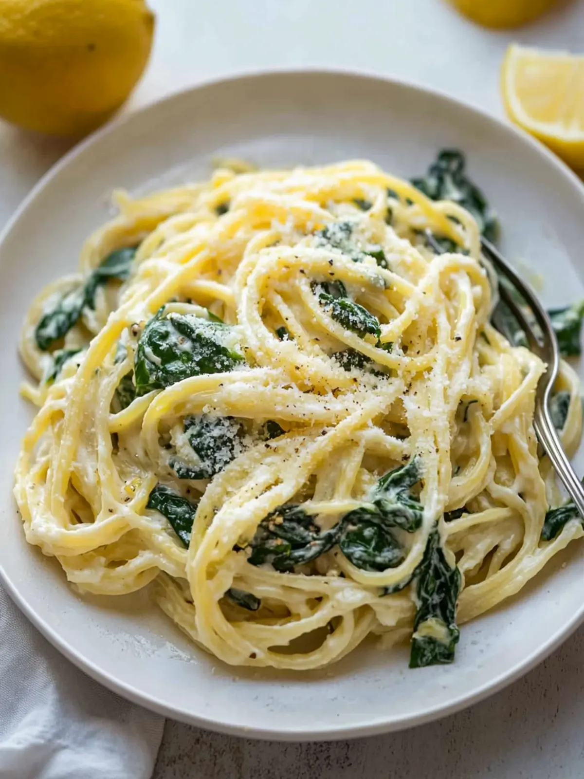 Creamy Lemon Ricotta Pasta with Spinach in 15 Minutes 4 LEMON RICOTTA PASTA & SPINACH