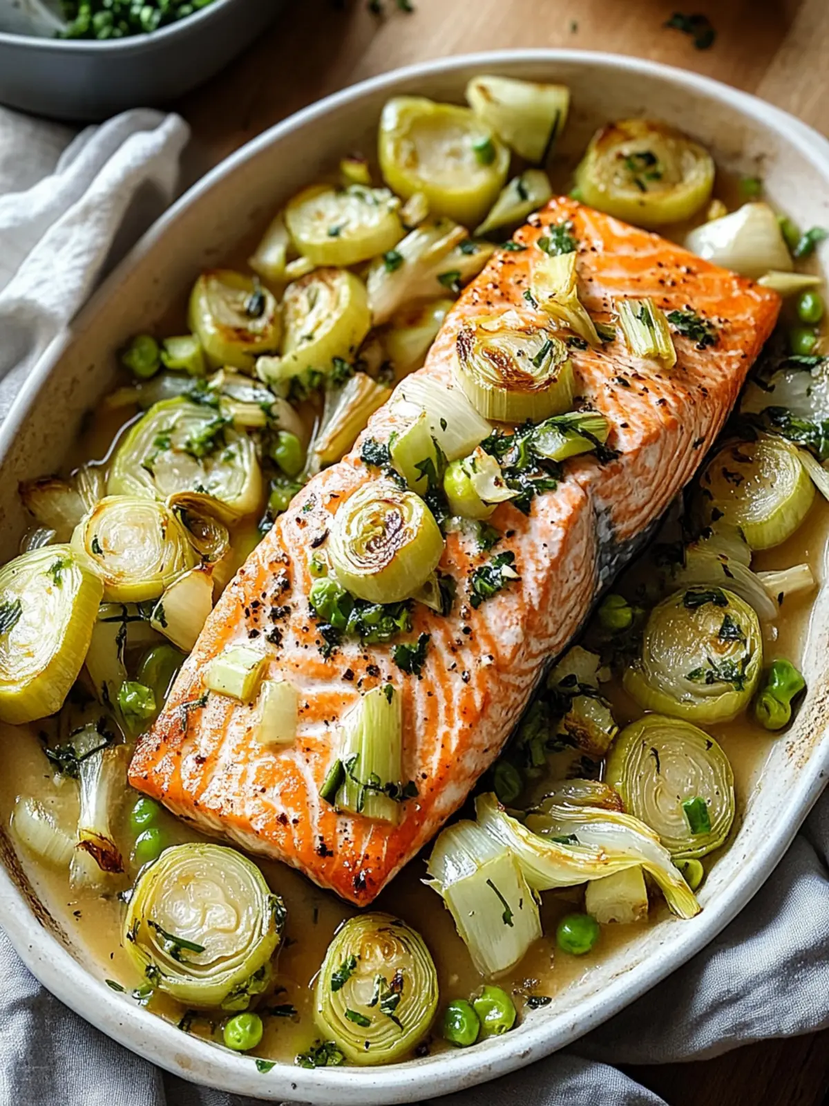 Delicious Spring Salmon with Leeks: Quick & Healthy Delight 3 Spring Salmon with Leeks