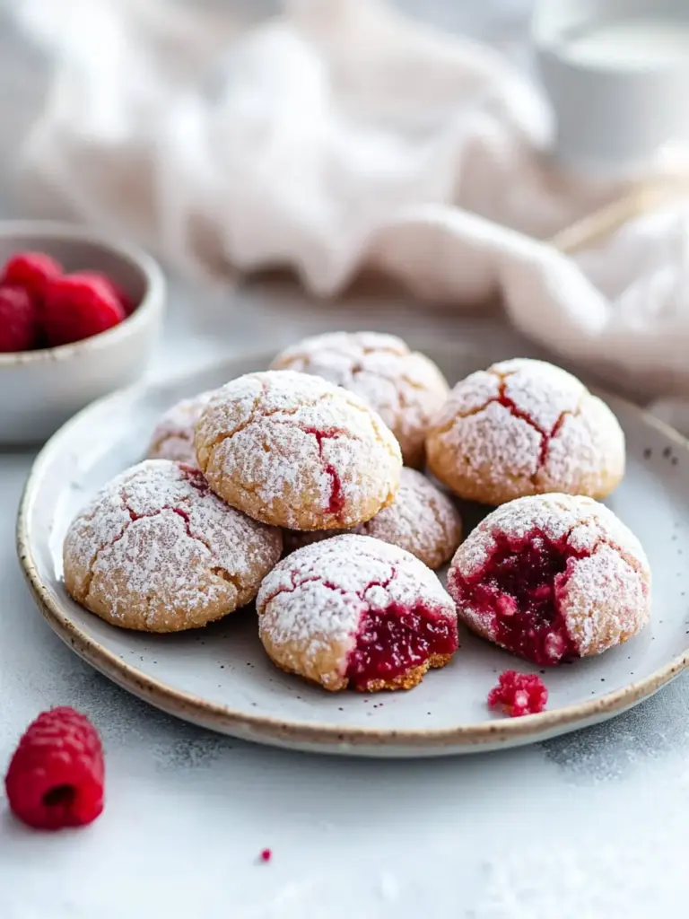 Raspberry Amaretti Cookies