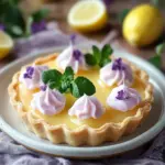 Mini Lemon Tart Delight with Whimsical Lilac Meringue 42 Mini Lemon Tart