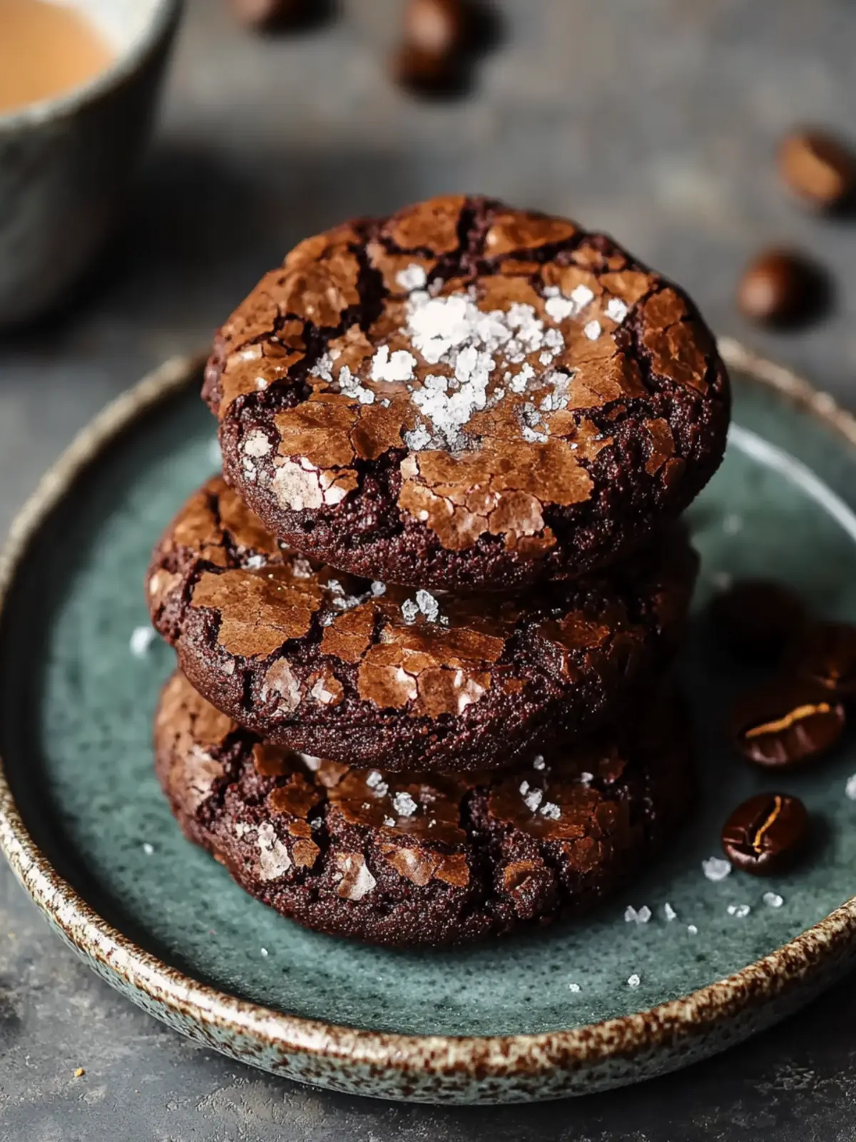 Salted Espresso Brownie Cookies