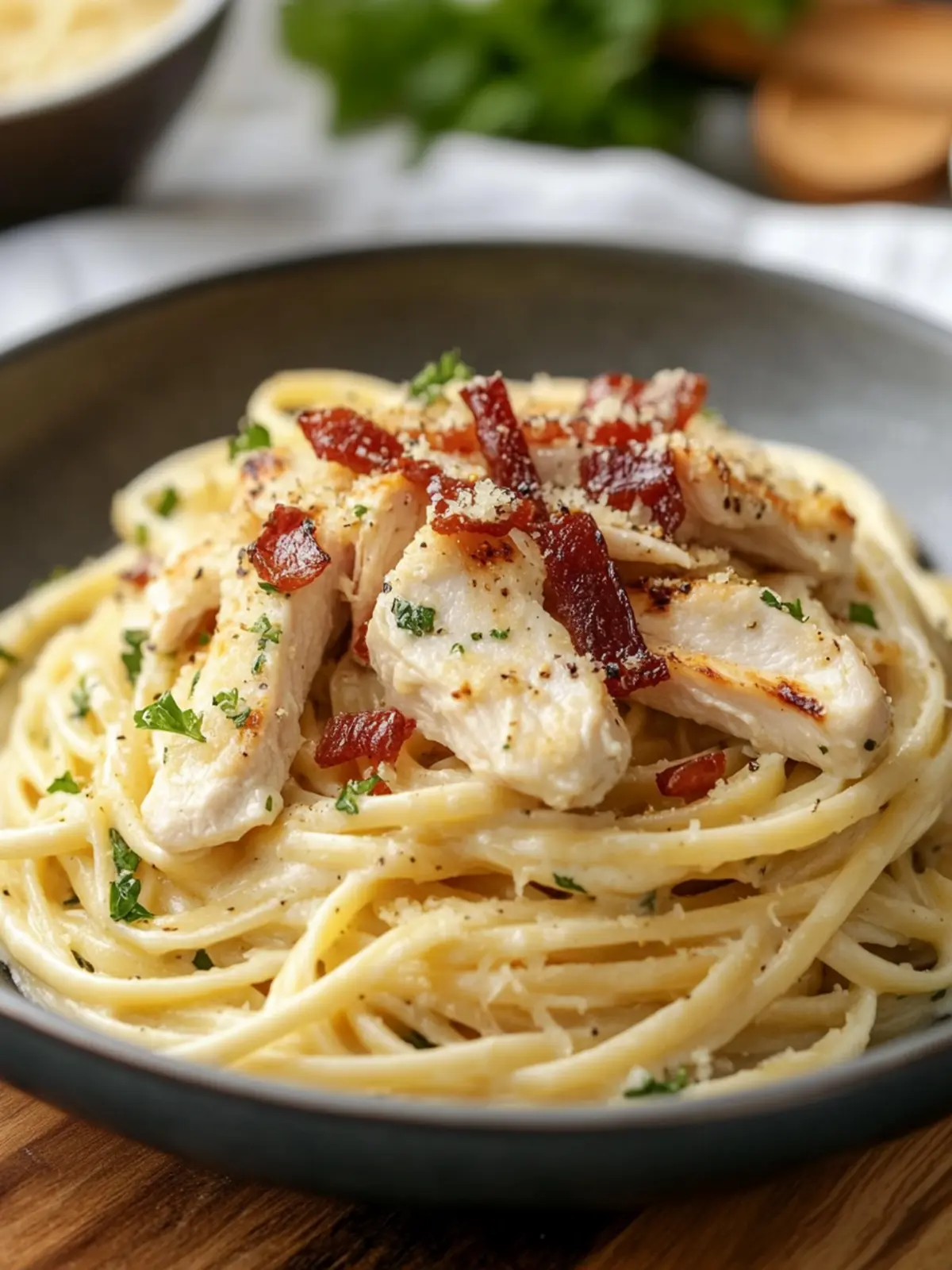 Lighter Chicken Carbonara: Cream-Free Comfort in Minutes 2 Chicken Carbonara