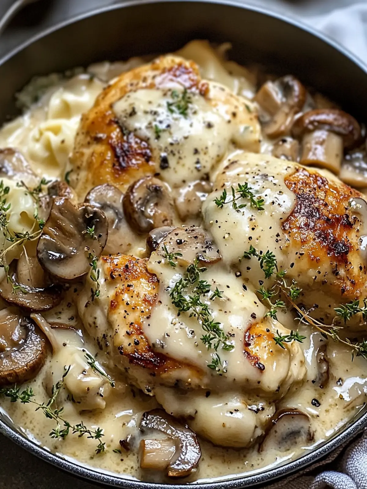 Mushroom Asiago Chicken