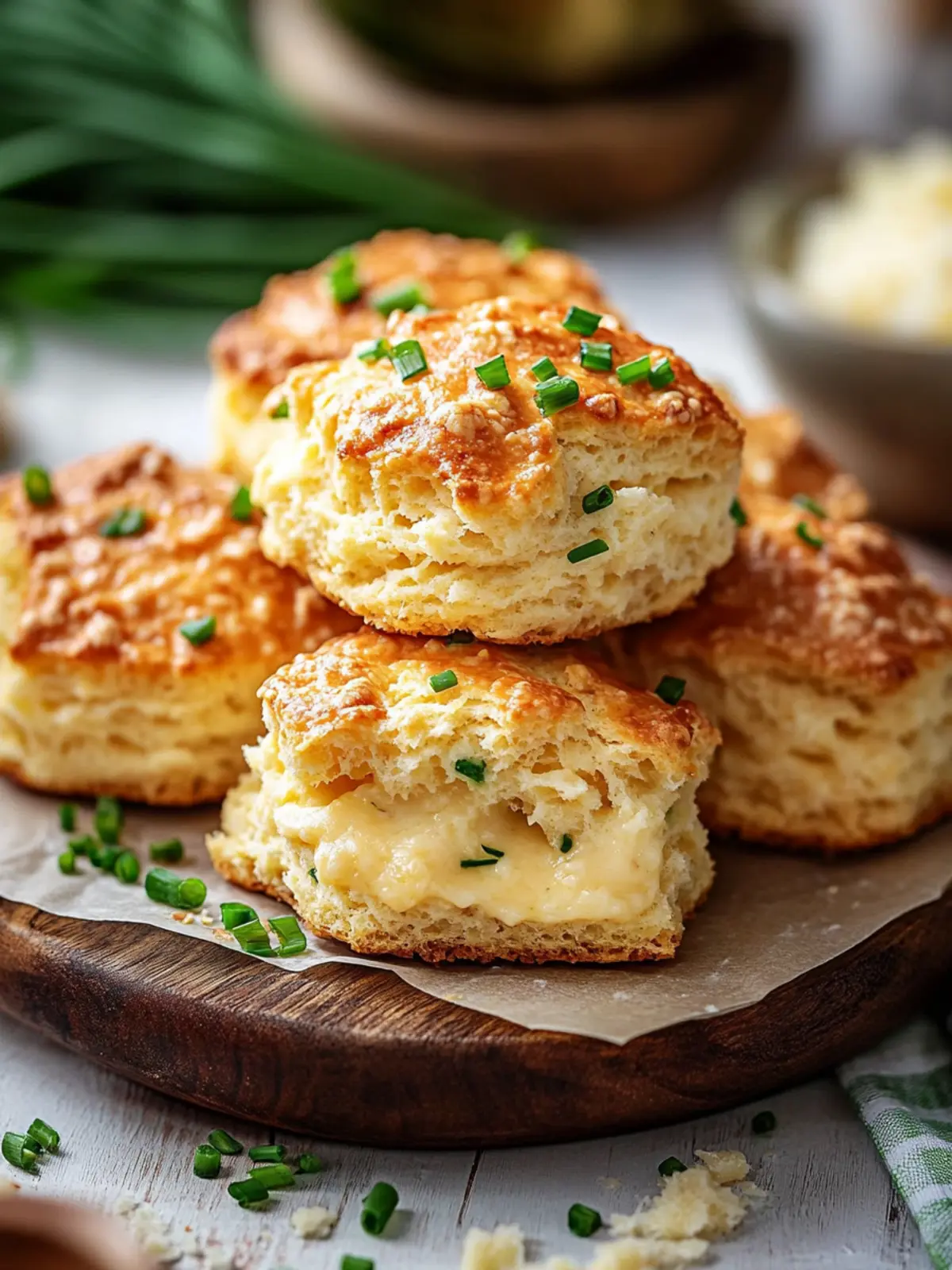 Cheese and Chive Scones: Fluffy Bites of Comfort Delight 4 Cheese and Chive Scones
