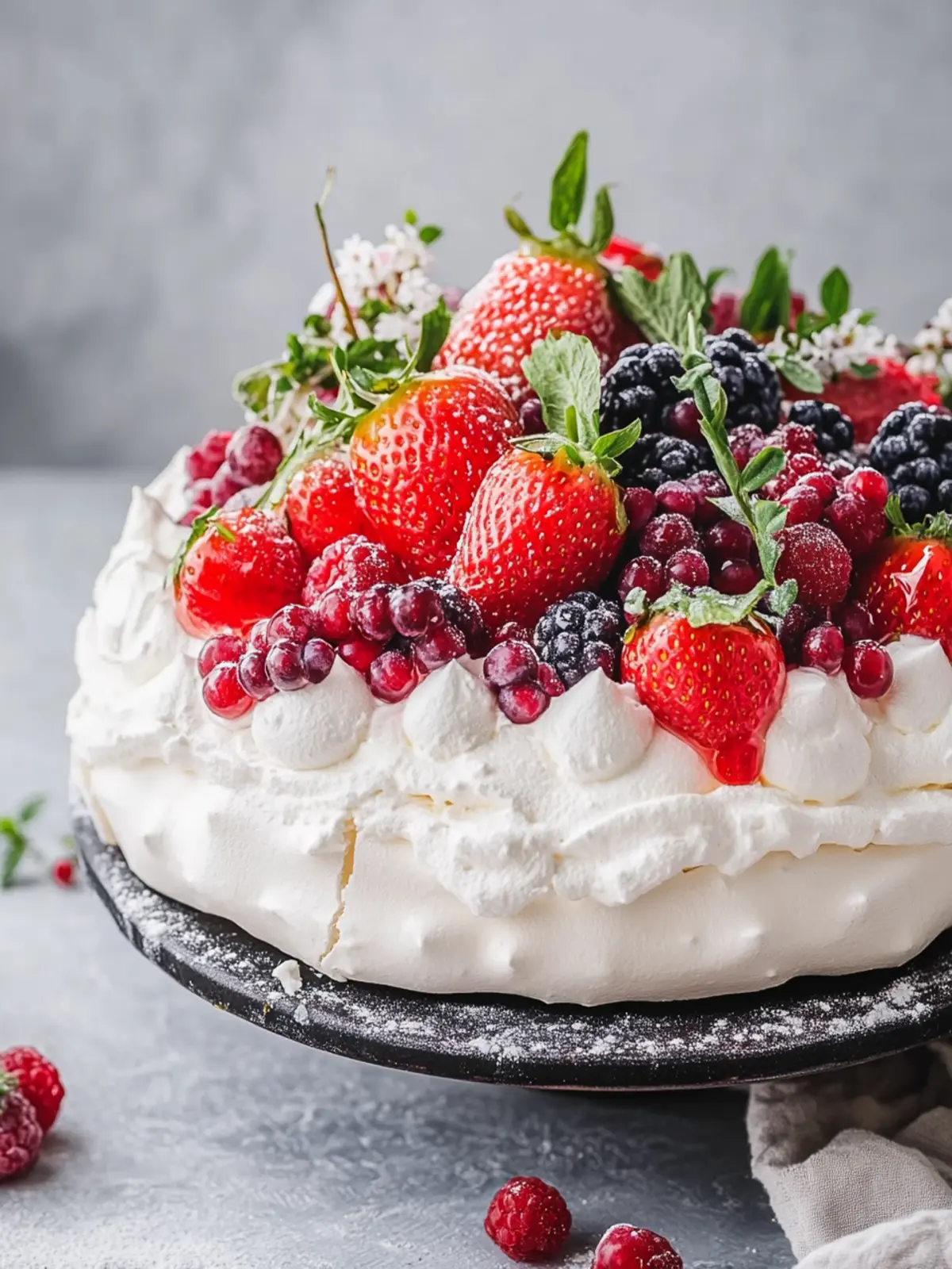 Whip Up Heavenly Pavlova Cake with Fresh Berries and Cream 2 Pavlova Cake