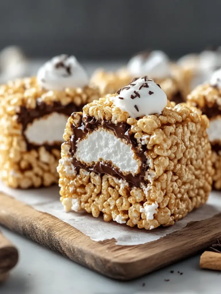 S’mores Rolled Rice Krispie Treats