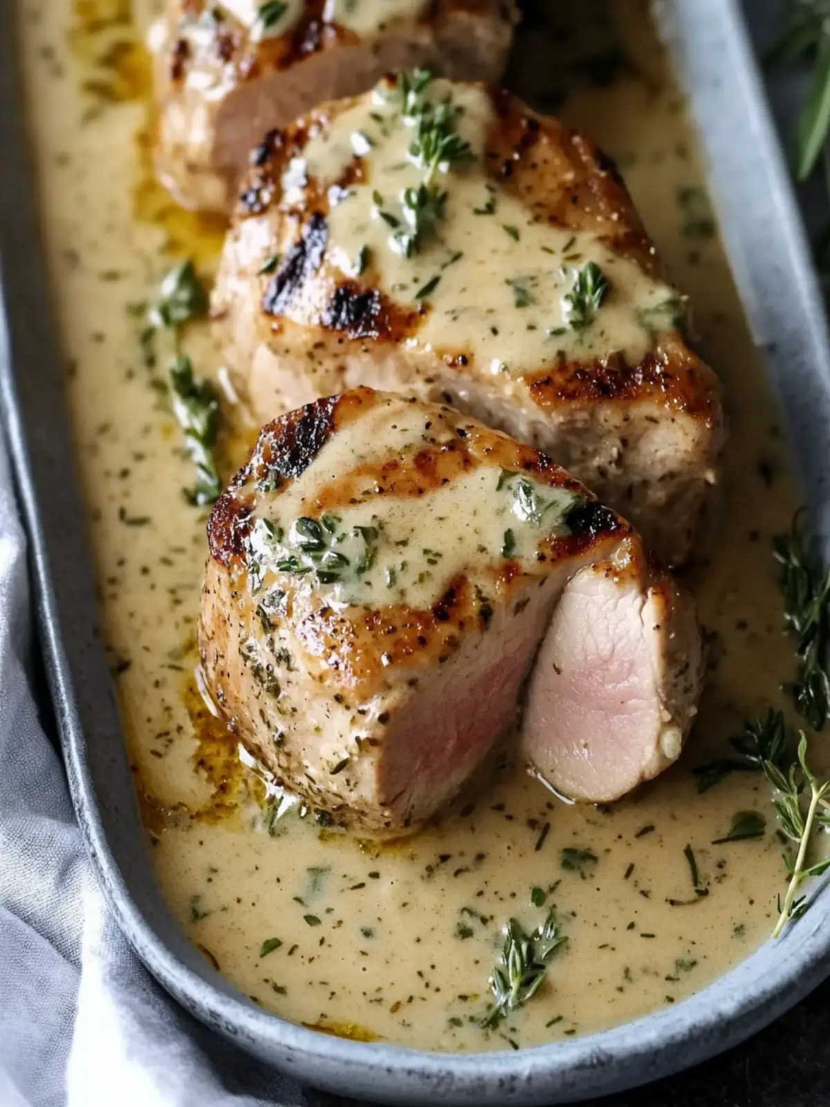 Herb Creamy Pork Tenderloin That Will Wow Your Dinner Guests 3 Herb Creamy Pork Tenderloin