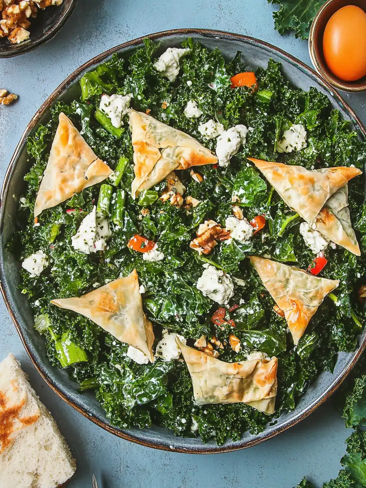 Delicious Spanakopita Kale Salad for a Fresh Twist on Greens 5 Spanakopita Kale Salad
