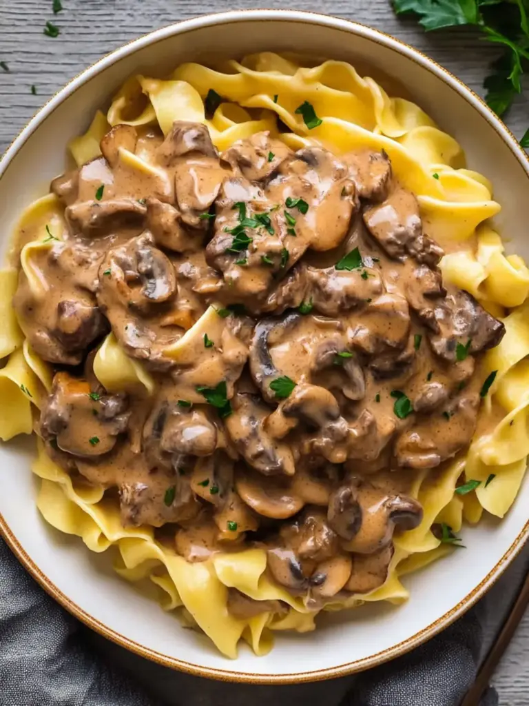 Creamy Beef and Mushroom Stroganoff