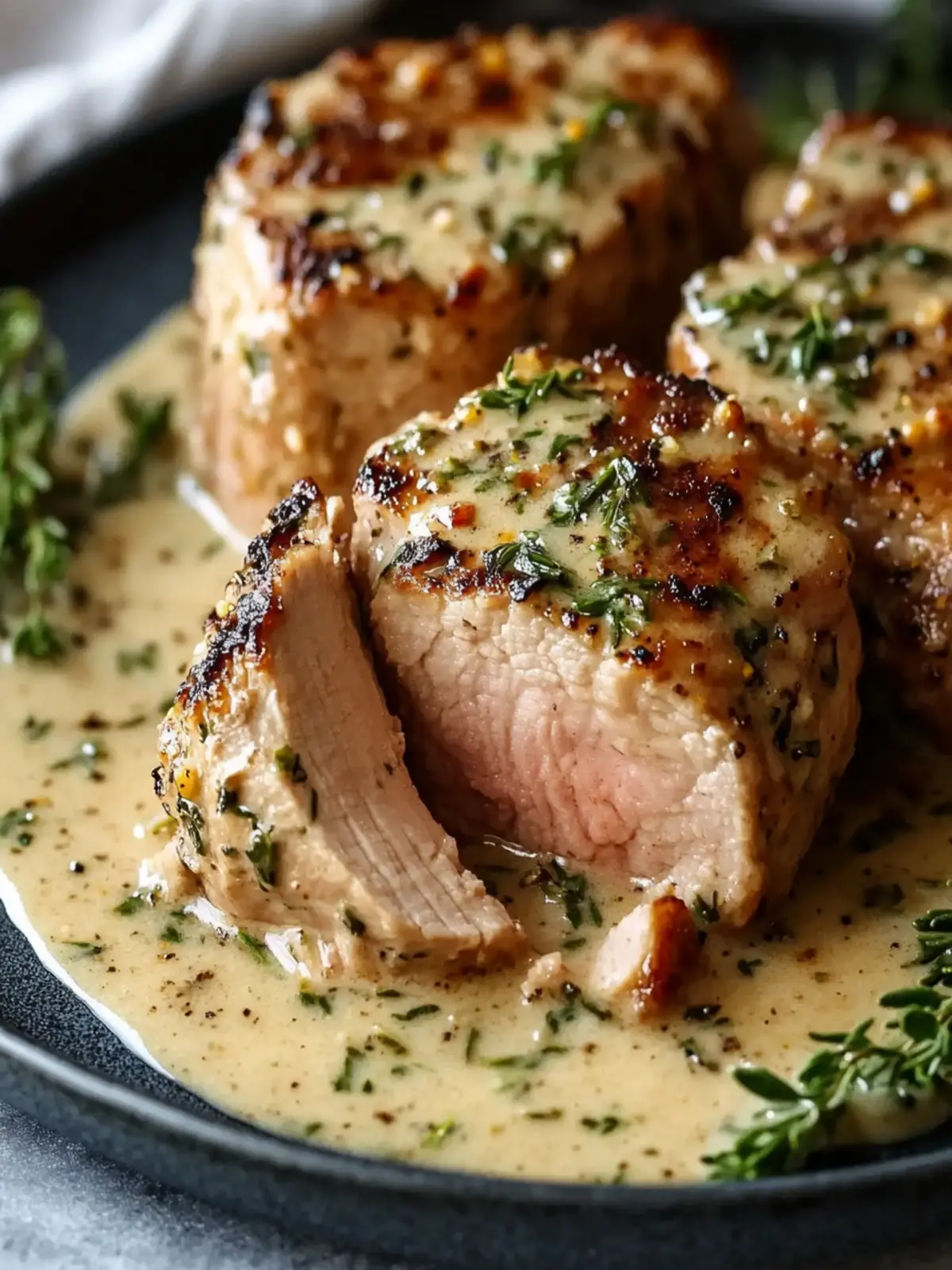 Herb Creamy Pork Tenderloin