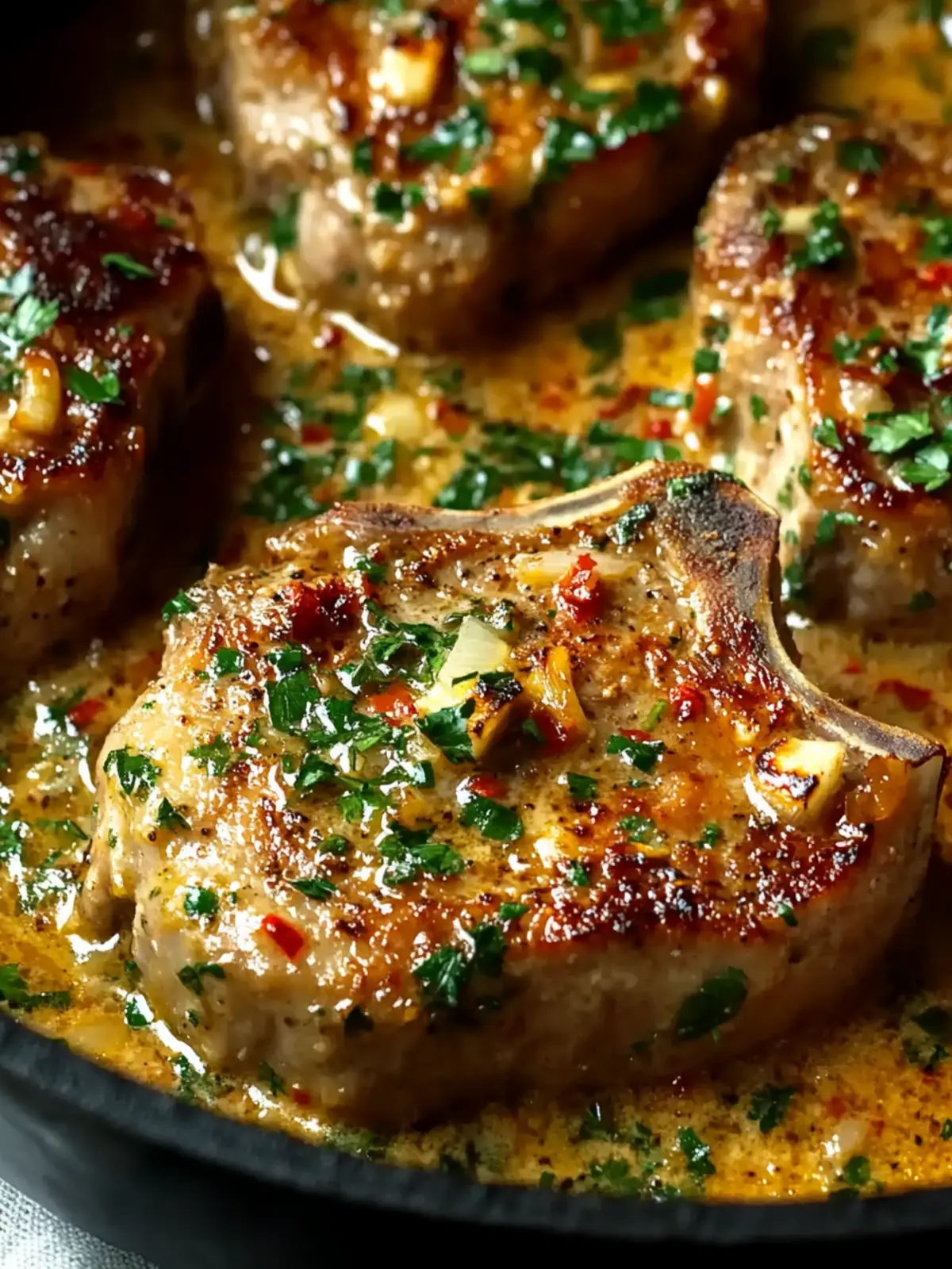 Garlic Marry Me Pork Chops in Creamy Tomato Bliss 4 Garlic Marry Me Pork Chops