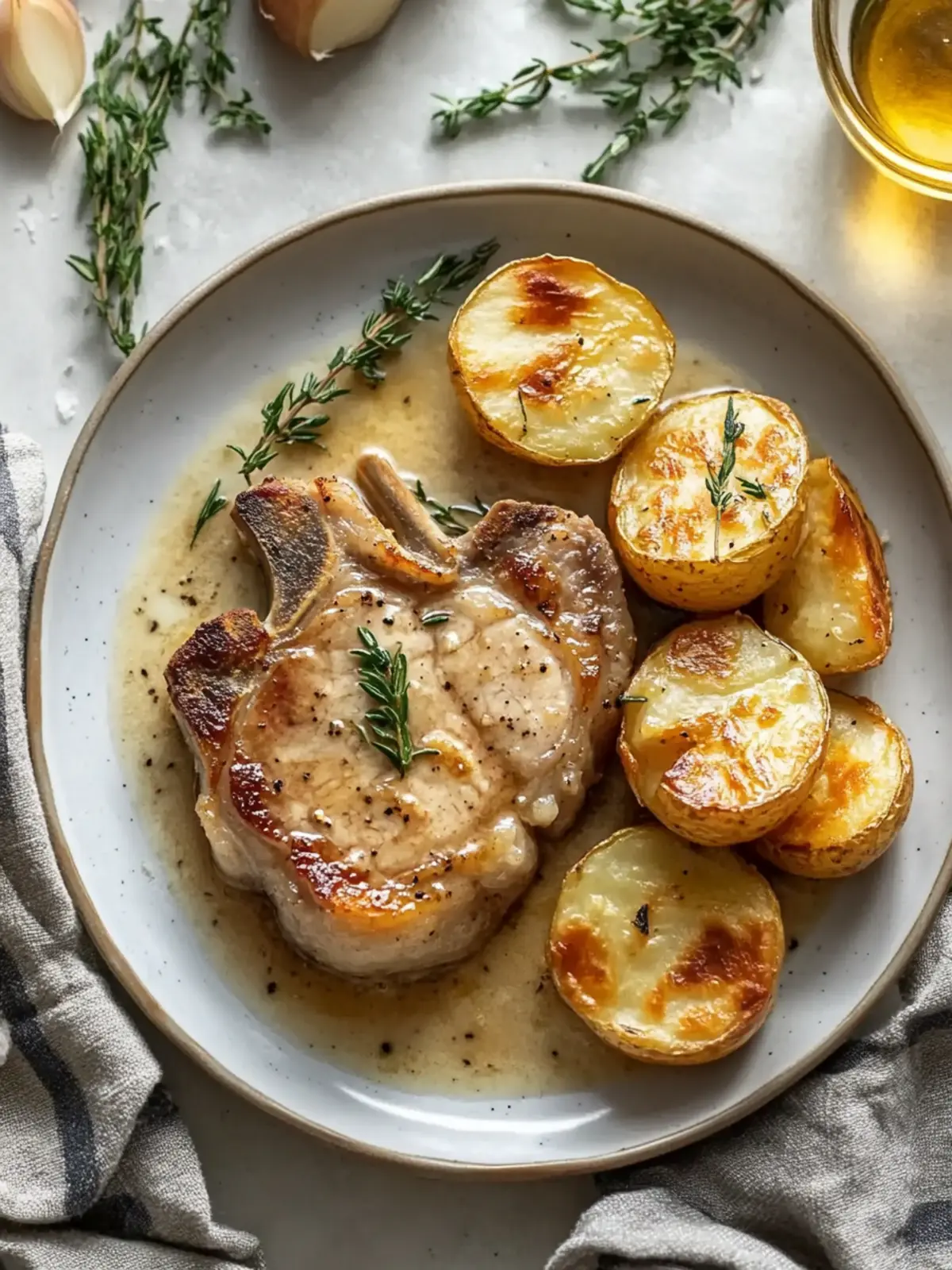 Savory Pork Chops and Scalloped Potatoes in One Pan 3 Pork Chops and Scalloped Potatoes