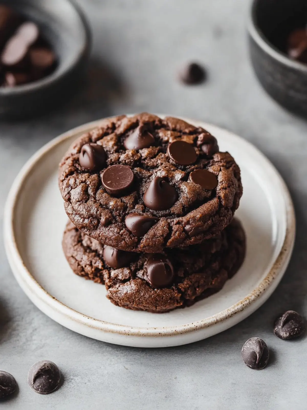 Chewy Double Chocolate Chip Cookies