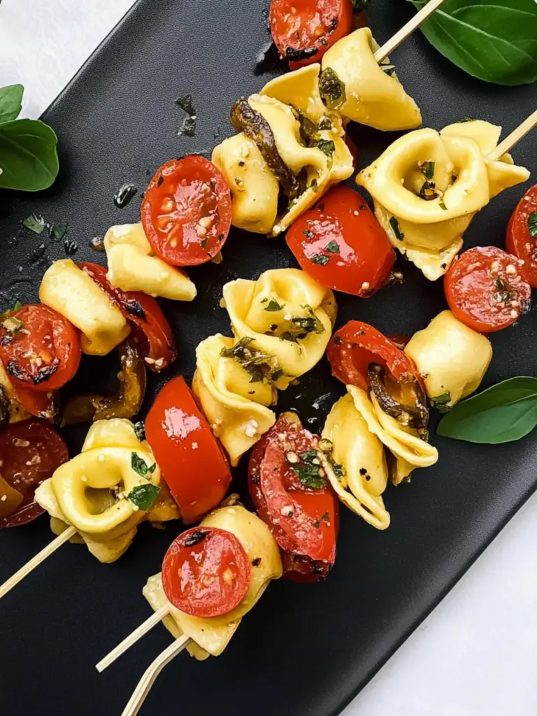 Cheesy Tortellini Skewers