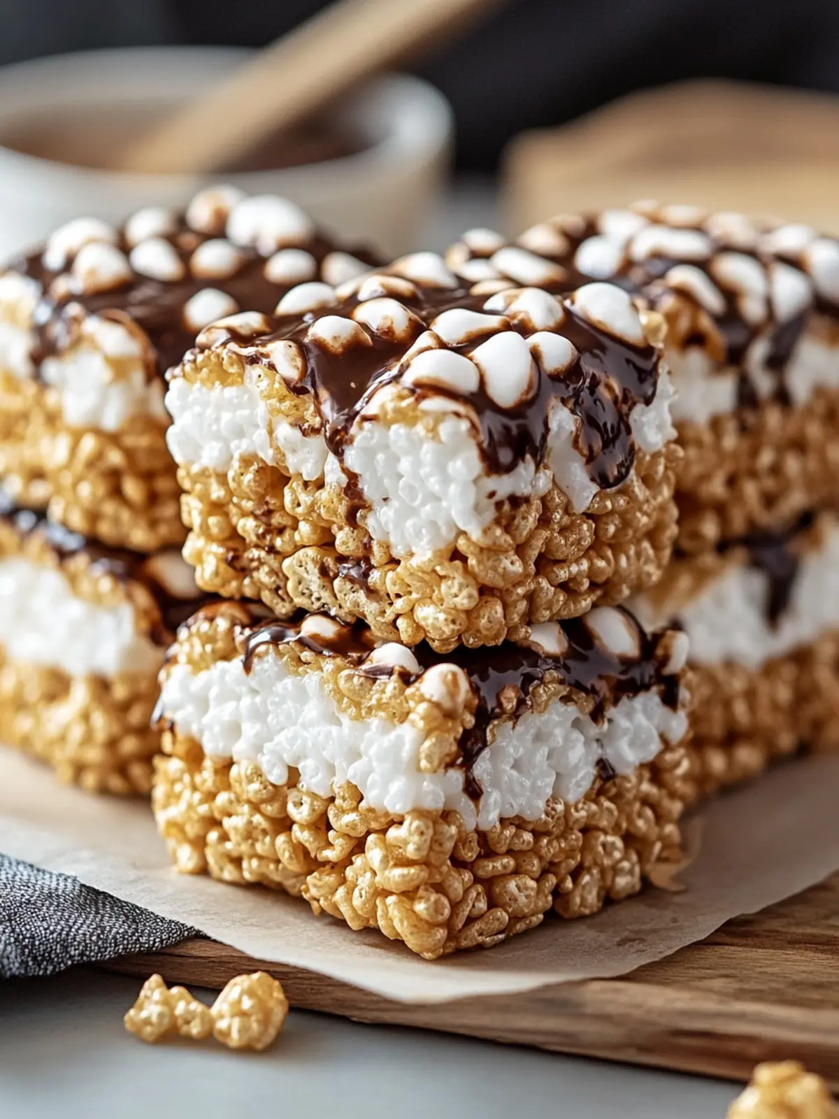 S’mores Rolled Rice Krispie Treats That Wow Every Party 3 S’mores Rolled Rice Krispie Treats