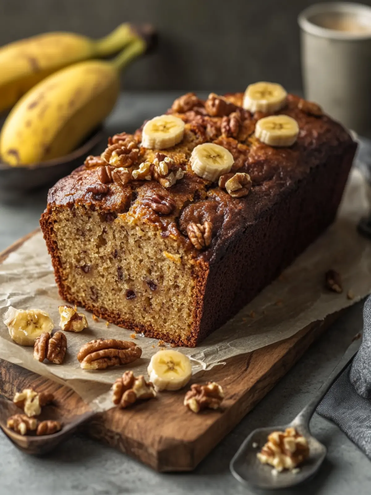 Moist Banana Loaf with Walnuts – Your New Favorite Recipe 3 Banana Loaf with Walnuts