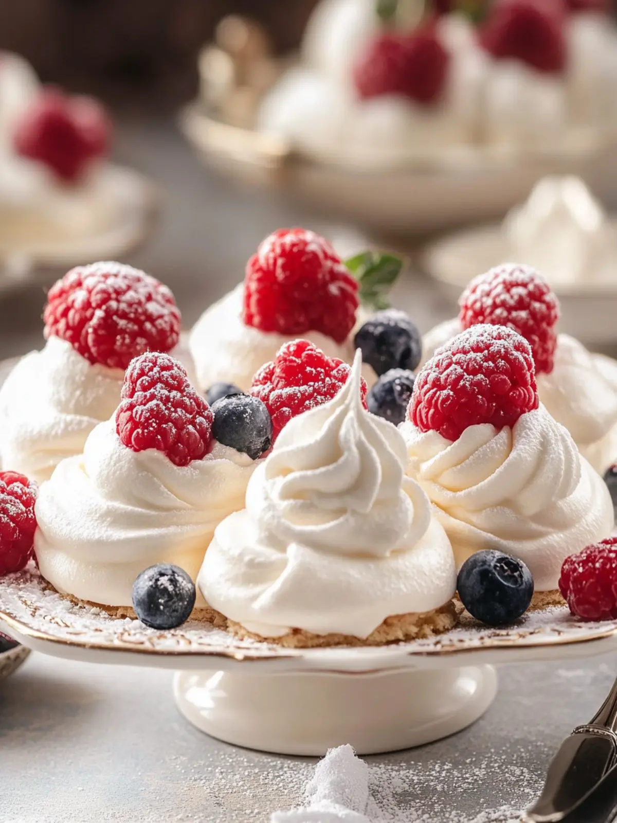 Delicious Mini Pavlovas with Fresh Fruits to Wow Your Guests 4 Mini Pavlovas
