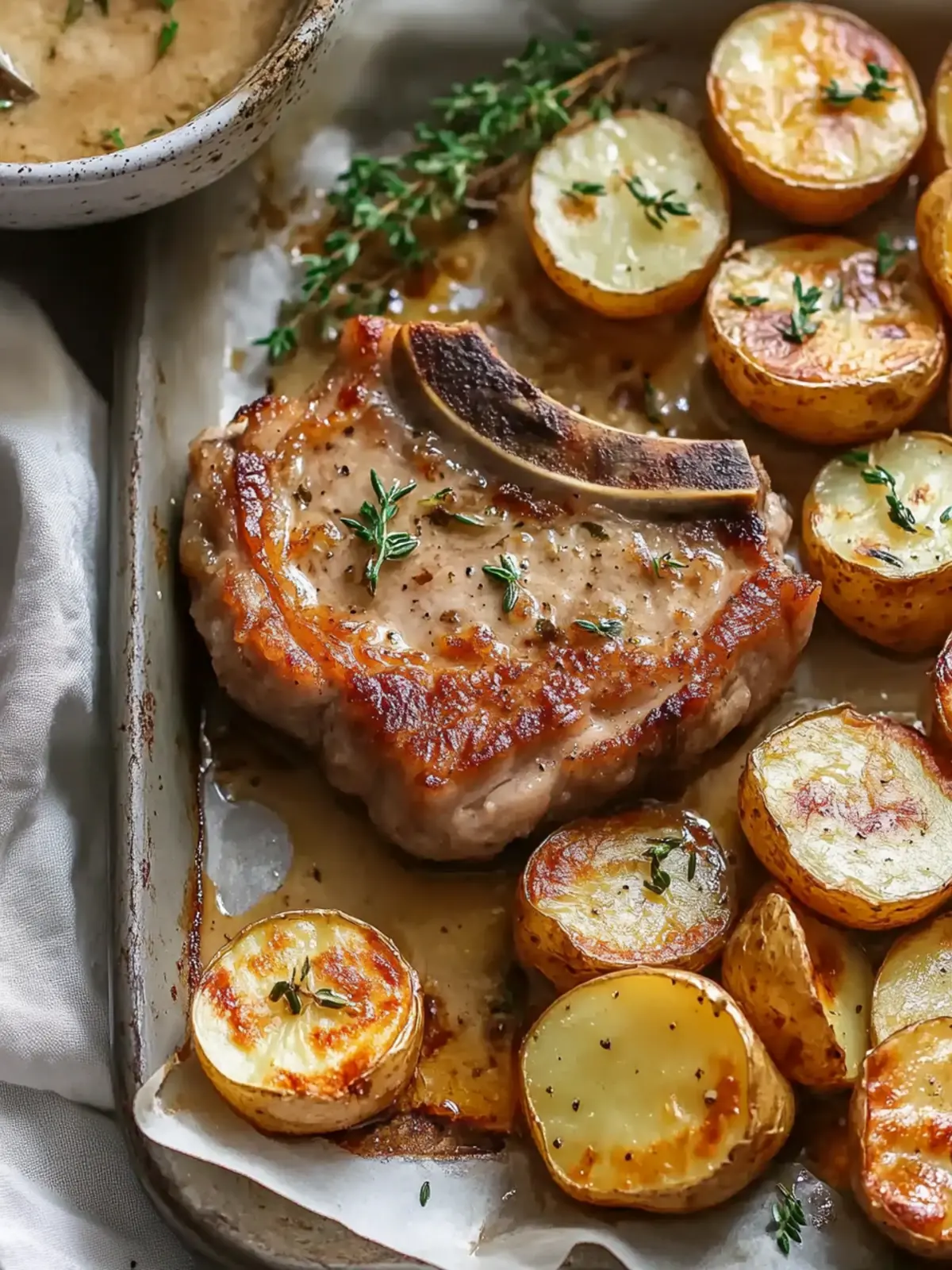 Savory Pork Chops and Scalloped Potatoes in One Pan 2 Pork Chops and Scalloped Potatoes