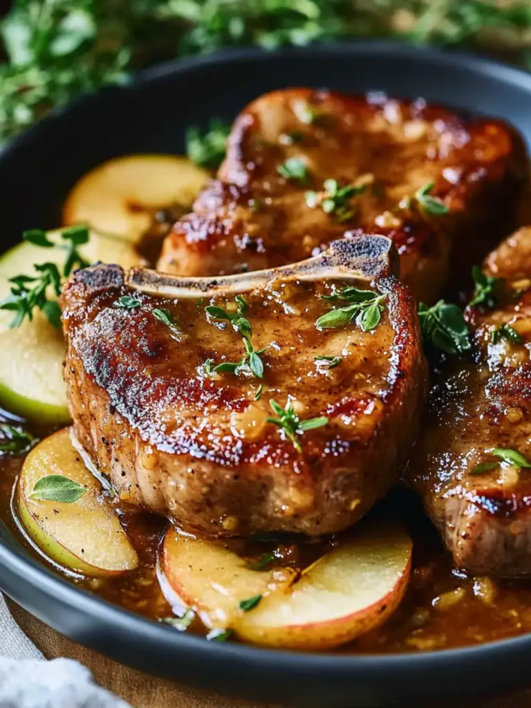 Juicy Apple Butter Pork Chops
