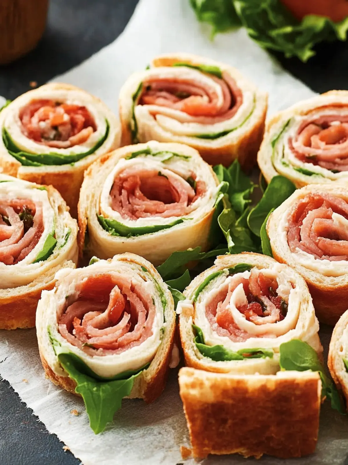 Delicious BLT Pinwheel Sandwiches for Easy Entertaining 4 BLT Pinwheel Sandwiches
