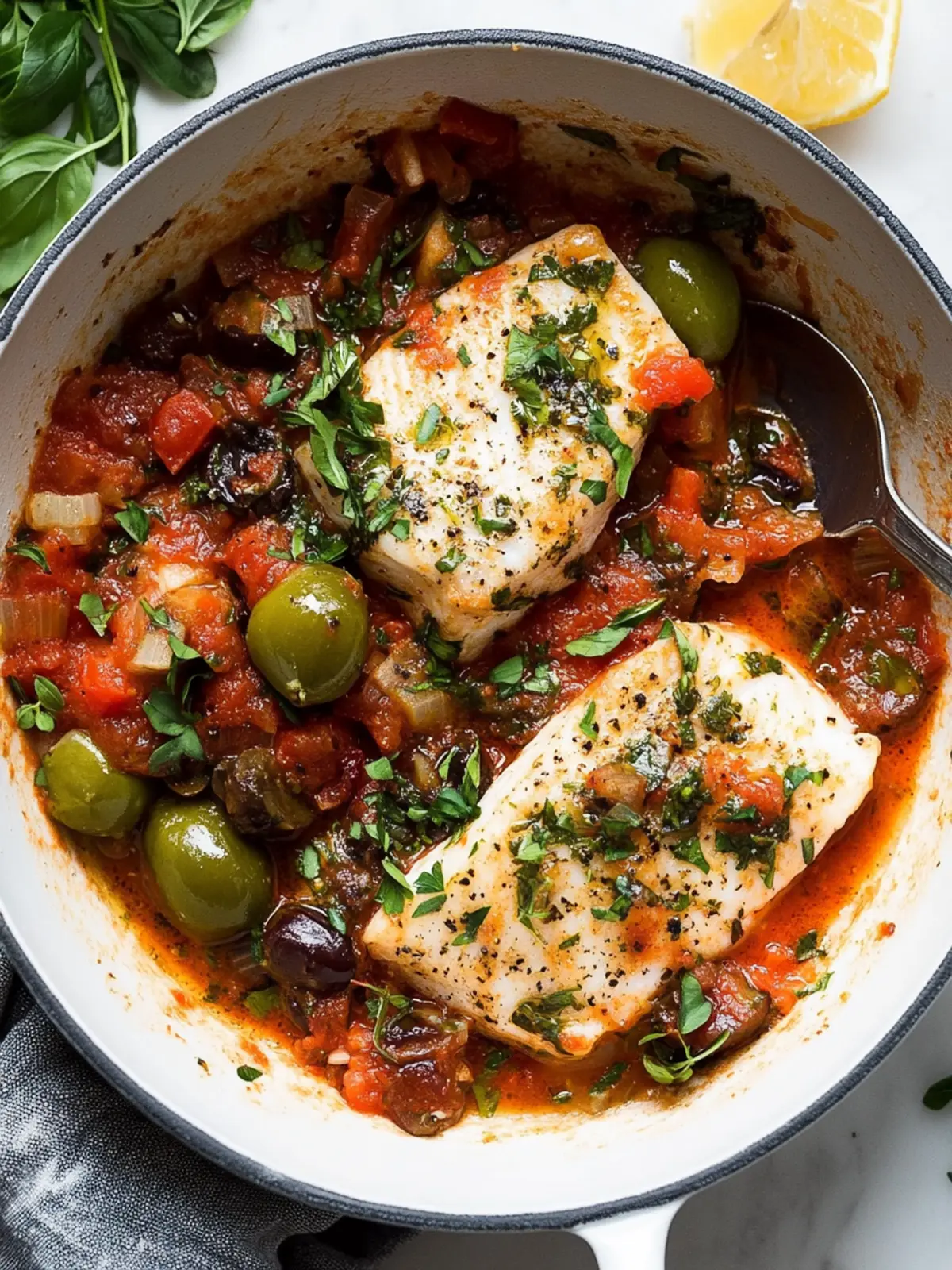 Savory Fish Puttanesca: Quick Italian Flavor in 20 Minutes 4 Fish Puttanesca