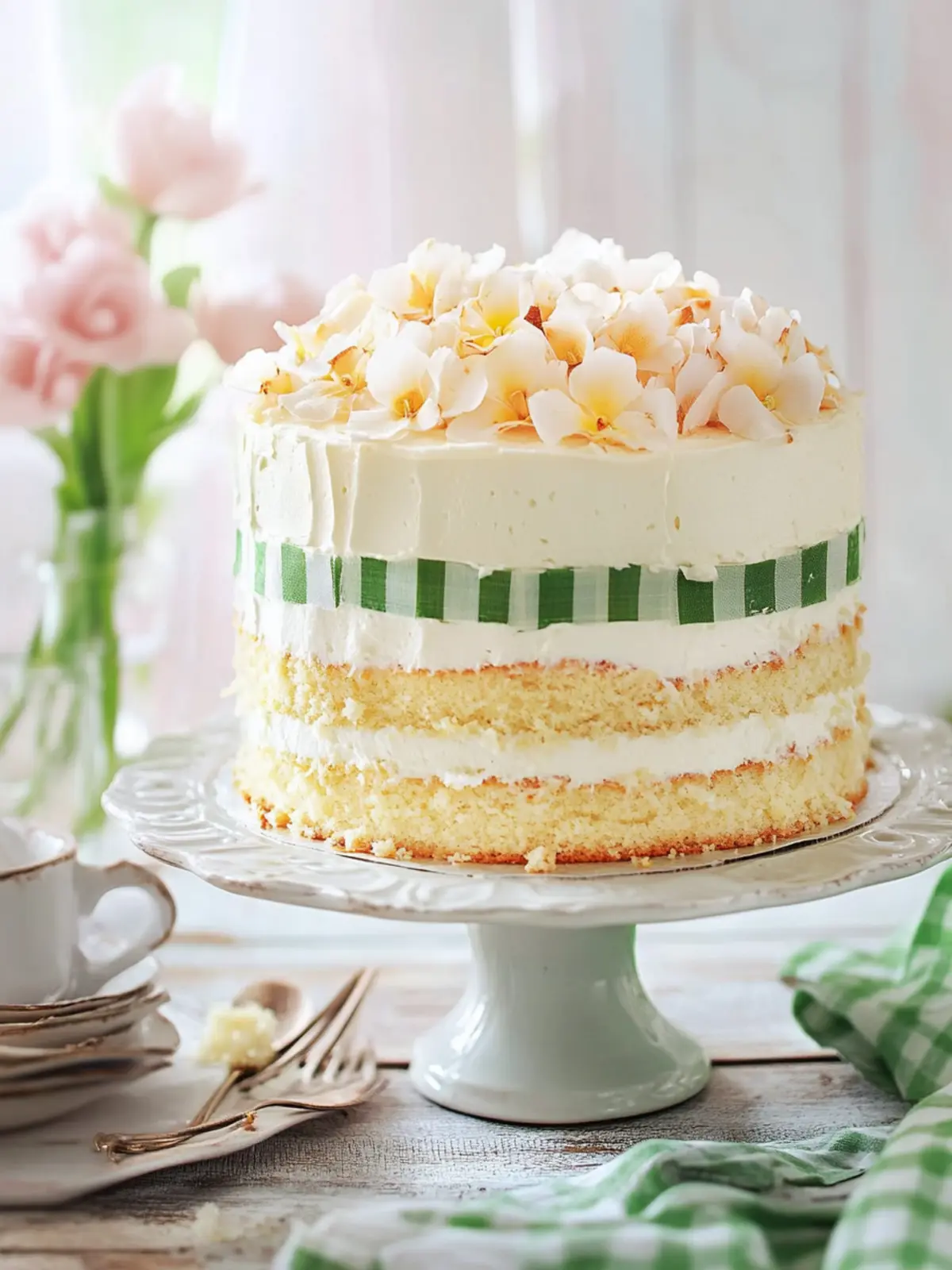 Irresistible Coconut Cream Gingham Cake for Every Occasion 3 Coconut Cream Gingham Cake