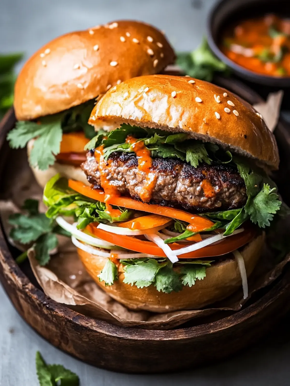 Savory Pork Banh Mi Burger for a Flavorful Twist at Home 4 Pork Banh Mi Burger
