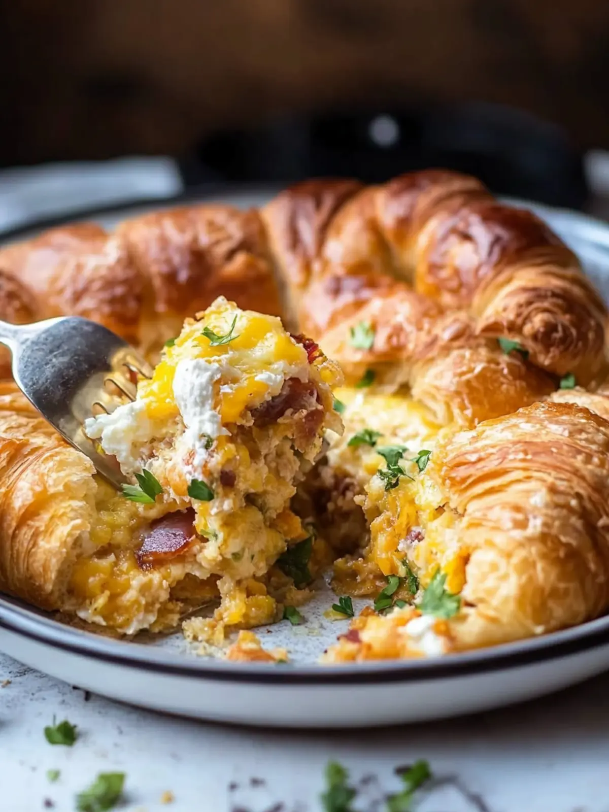 Irresistible Breakfast Strata with Croissants & Cheddar Bliss 4 Breakfast Strata with Croissants