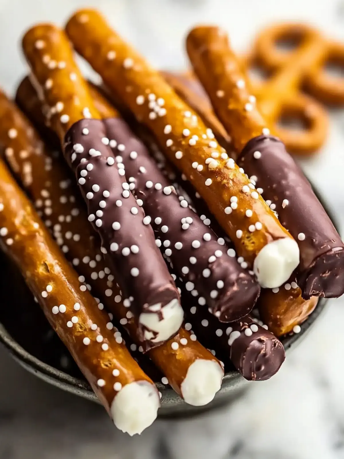 Chocolate Dipped Pretzel Rods You'll Love to Customize 5 Chocolate Dipped Pretzel Rods