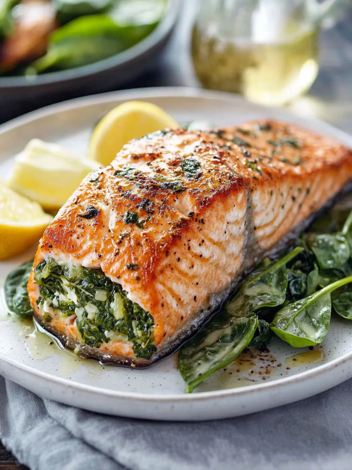 Spinach Stuffed Salmon: A Creamy Delight You’ll Love! 2 Spinach Stuffed Salmon