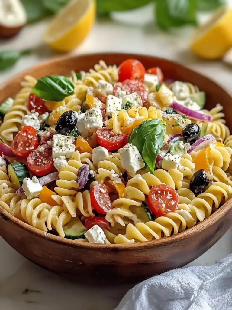 High Protein Greek Pasta Salad
