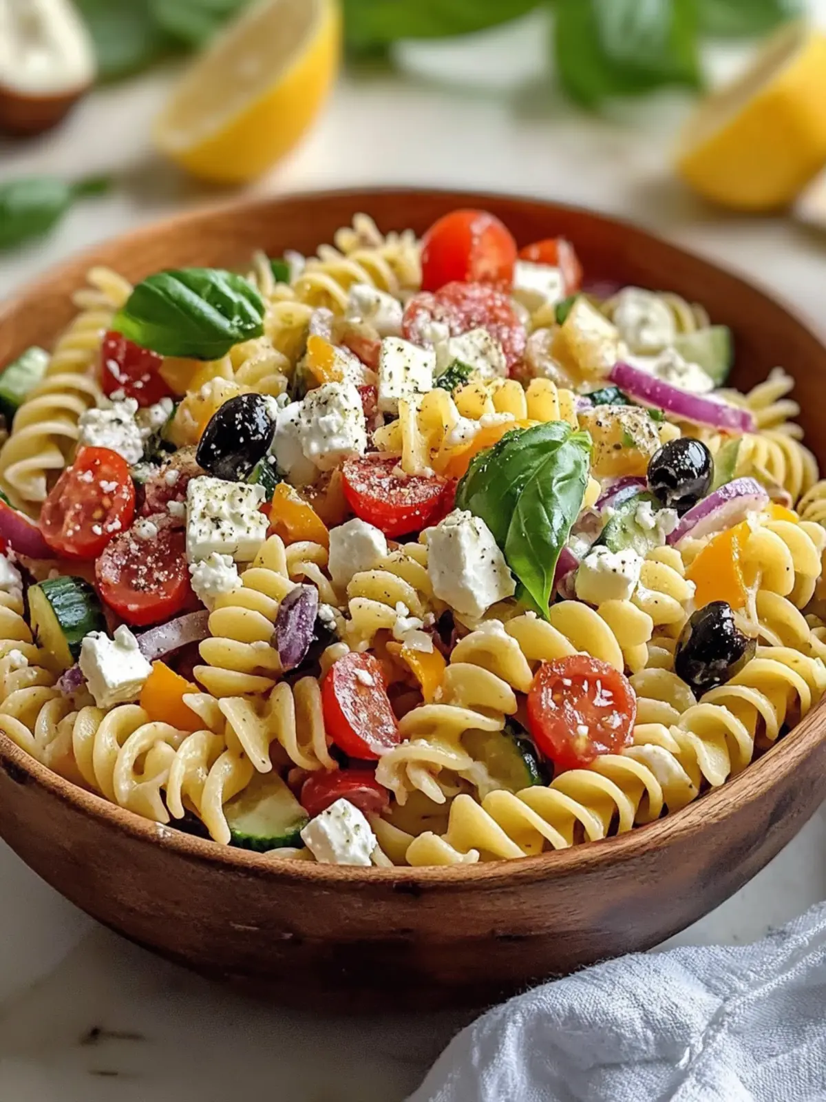 High Protein Greek Pasta Salad
