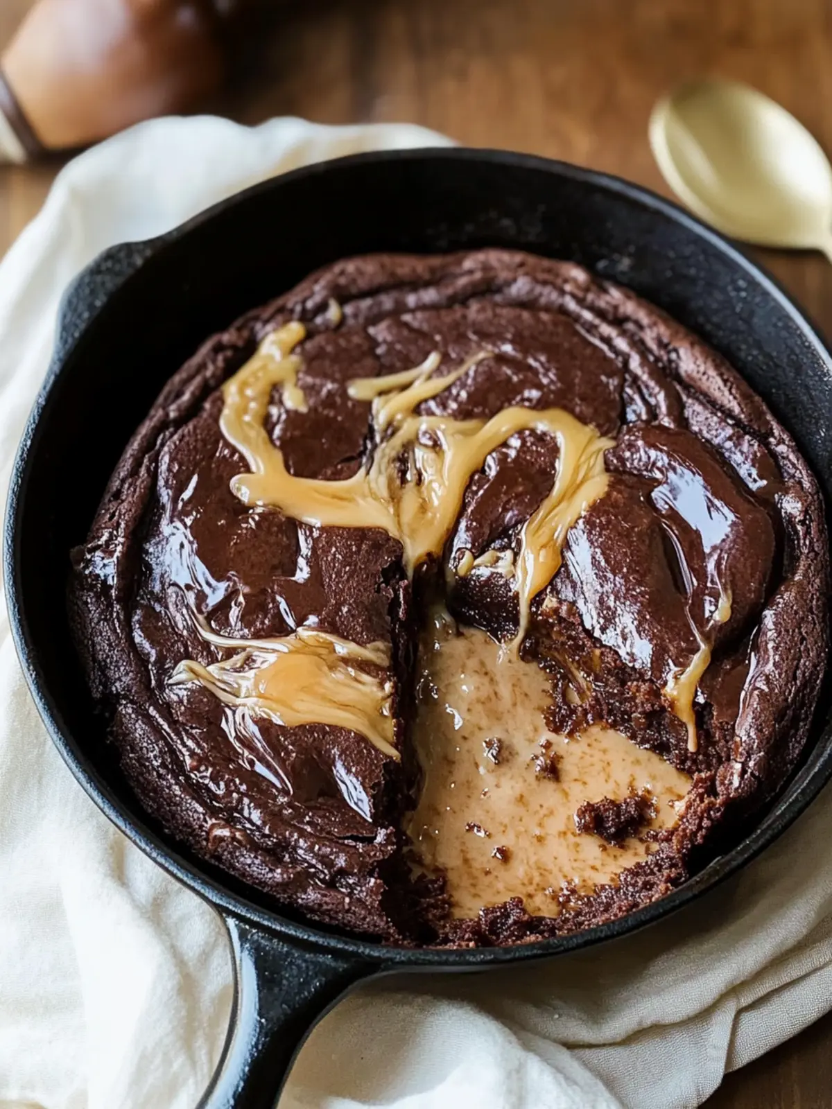 Dulce de Leche Skillet Brownie