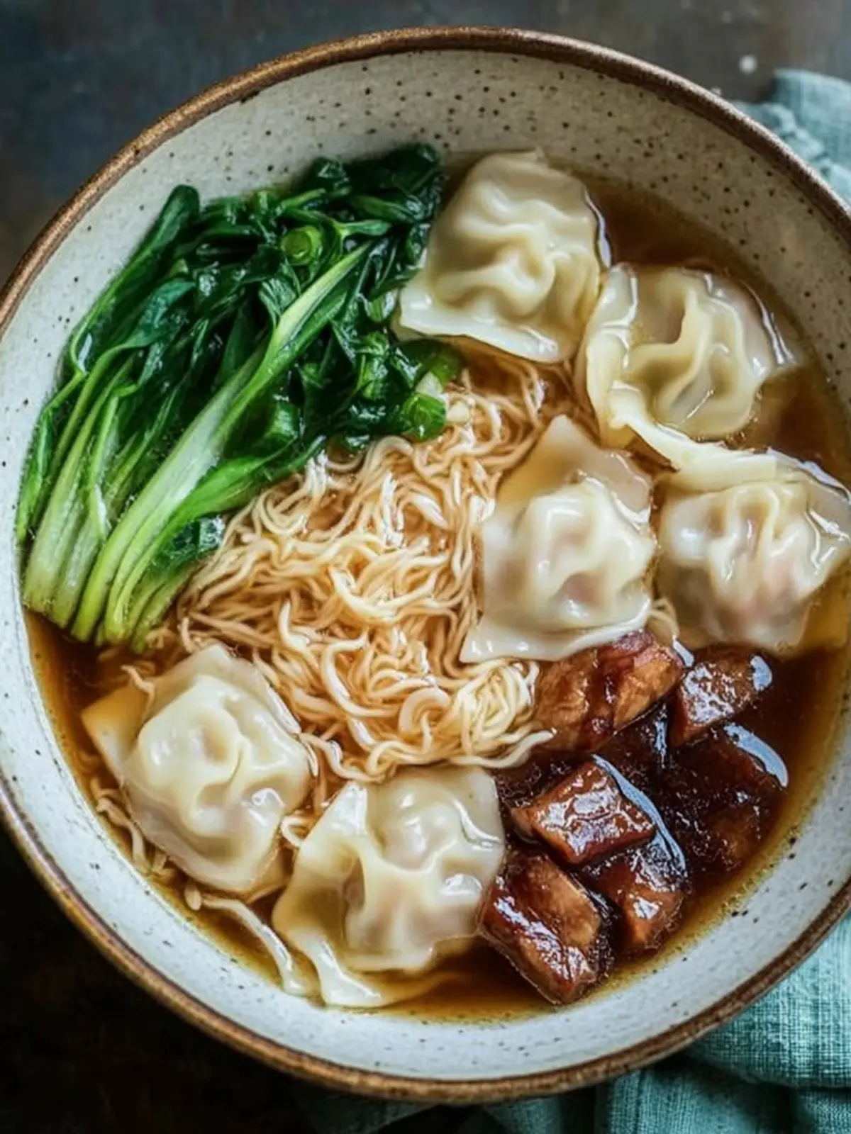 Warm Up with Wonton Char Siu Noodle Soup Delight 4 Wonton Char Siu Noodle Soup